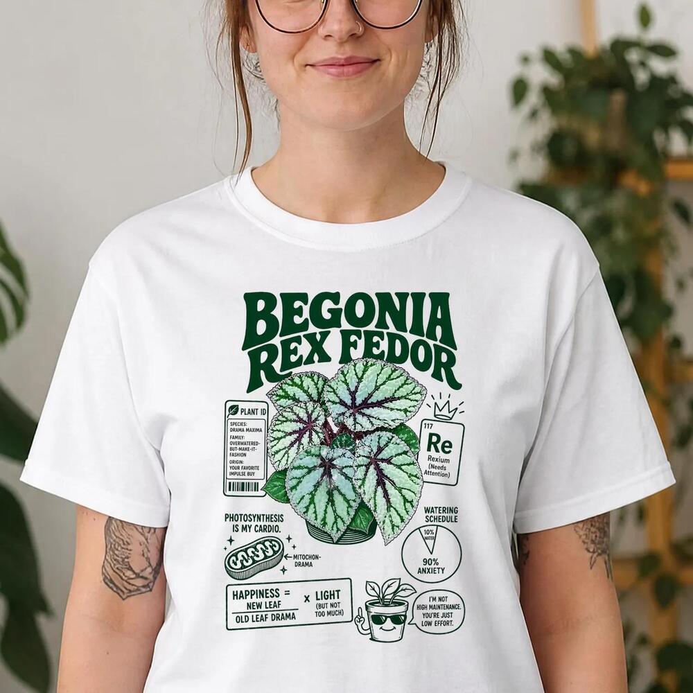 Funny Begonia Rex Fedor Shirt Retro House Plants Gift